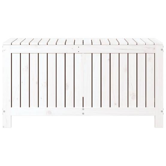 Coffre boîte meuble de jardin rangement 115 x 49 x 60 cm bois de pin blanc - Image 3