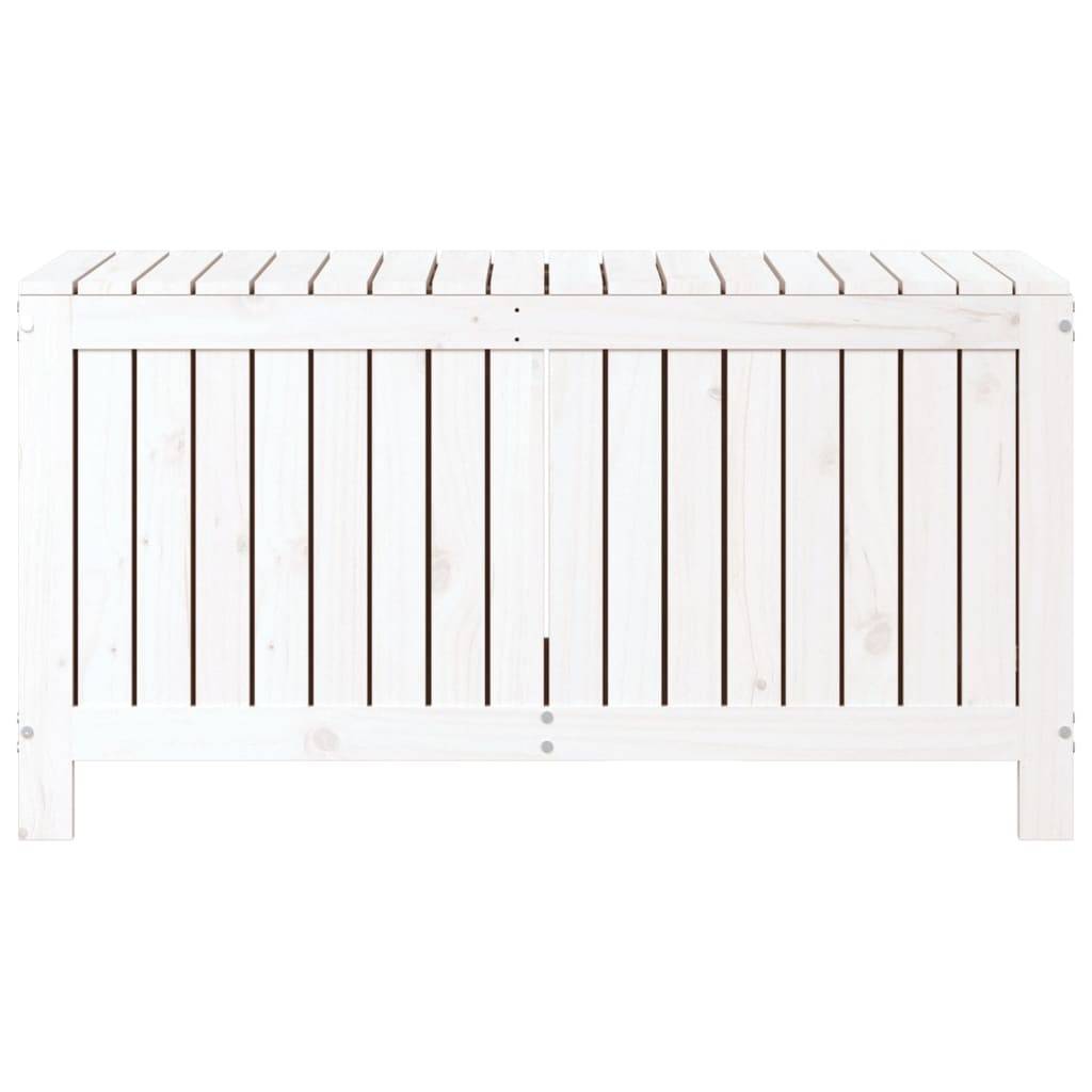 Coffre boîte meuble de jardin rangement 115 x 49 x 60 cm bois de pin blanc - Image 3