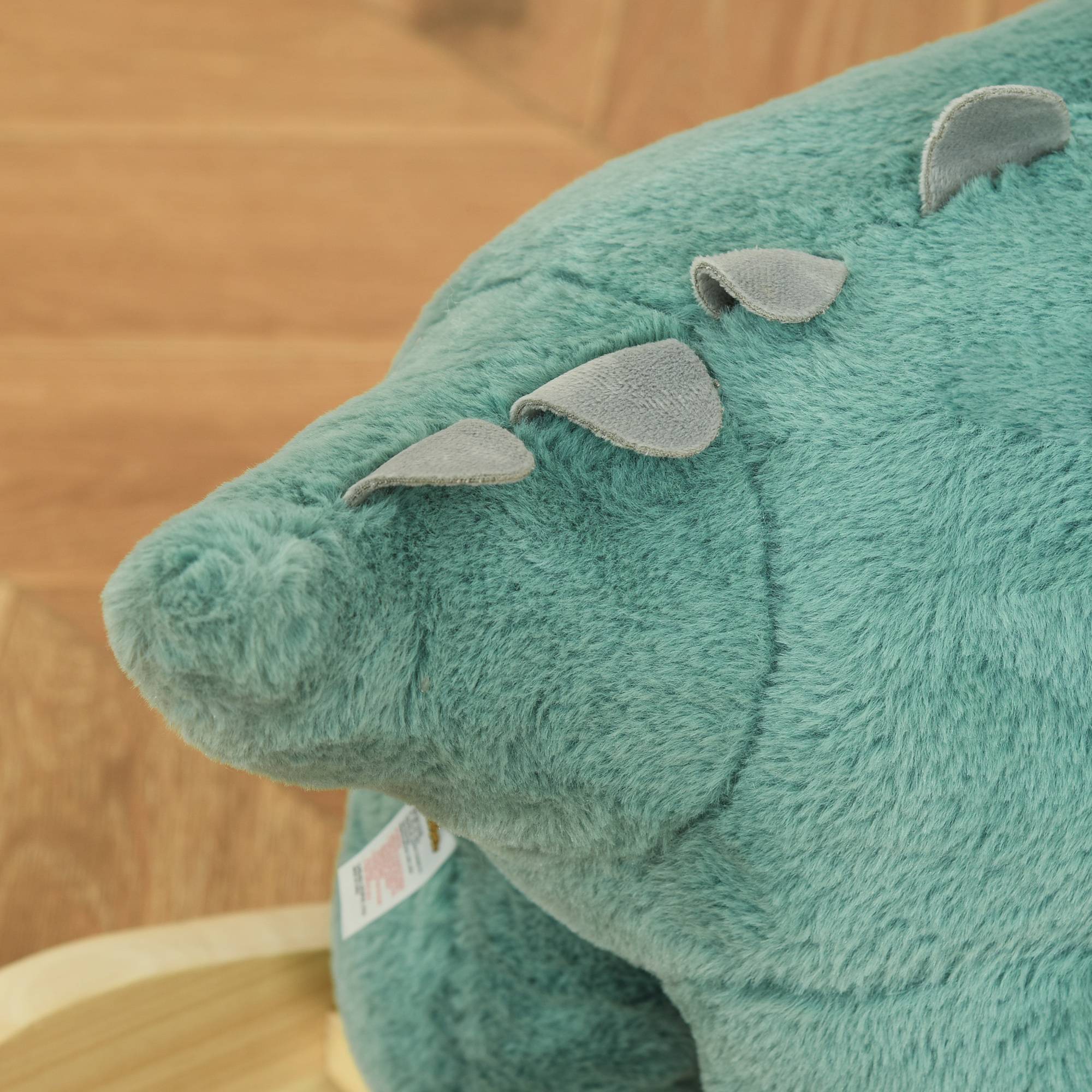 Jouet à Bascule Dinosaure Effet sonore Rugissement Bois peuplier Peluche Courte Polyester Vert d'eau - Image 10