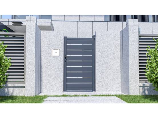 Portillon En Aluminium "bastien" - 100 X 176 Cm - Anthracite -habitat Et Jardin - Image 2