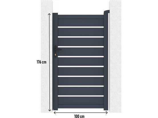 Portillon En Aluminium "bastien" - 100 X 176 Cm - Anthracite -habitat Et Jardin - Image 3