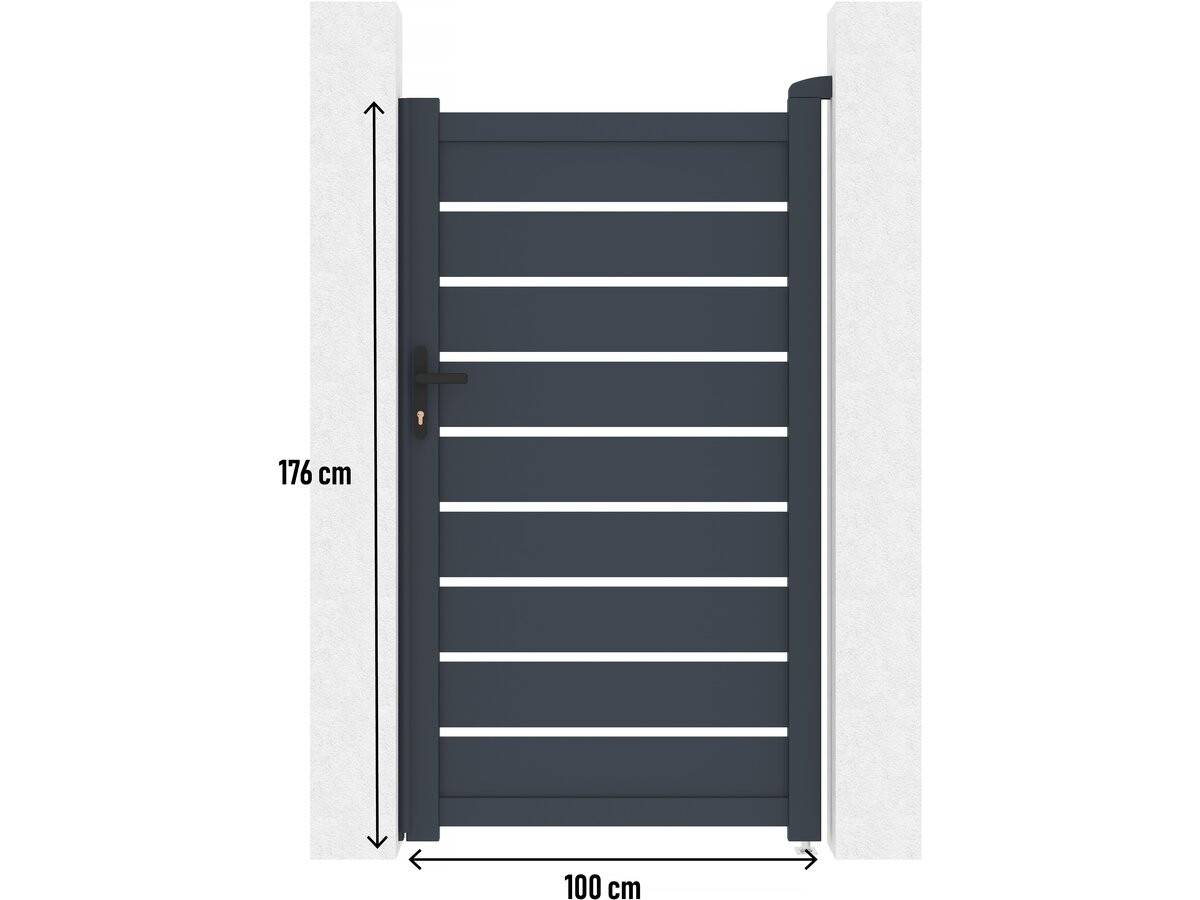 Portillon En Aluminium  "bastien" - 100 X 176 Cm - Anthracite -habitat Et Jardin - Image 3