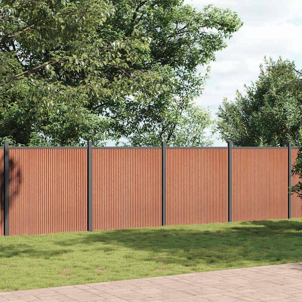 Panneau de clôture WPC marron 1737 x 186 cm - PANGIVO - Image 3