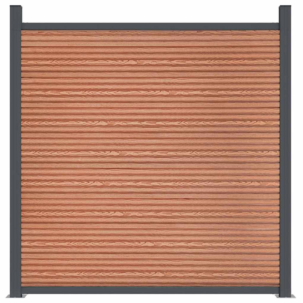 Panneau de clôture WPC marron 1737 x 186 cm - PANGIVO - Image 5