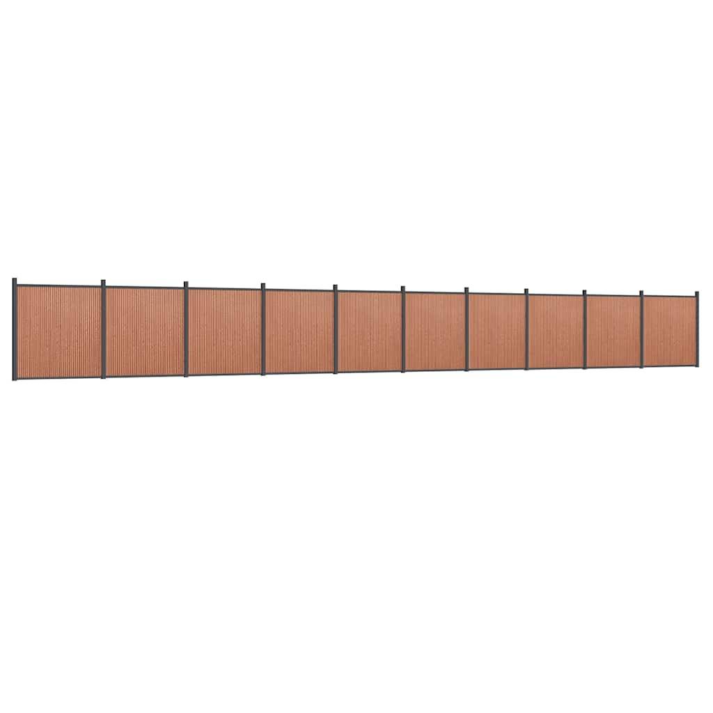 Panneau de clôture WPC marron 1737 x 186 cm - PANGIVO - Image 2