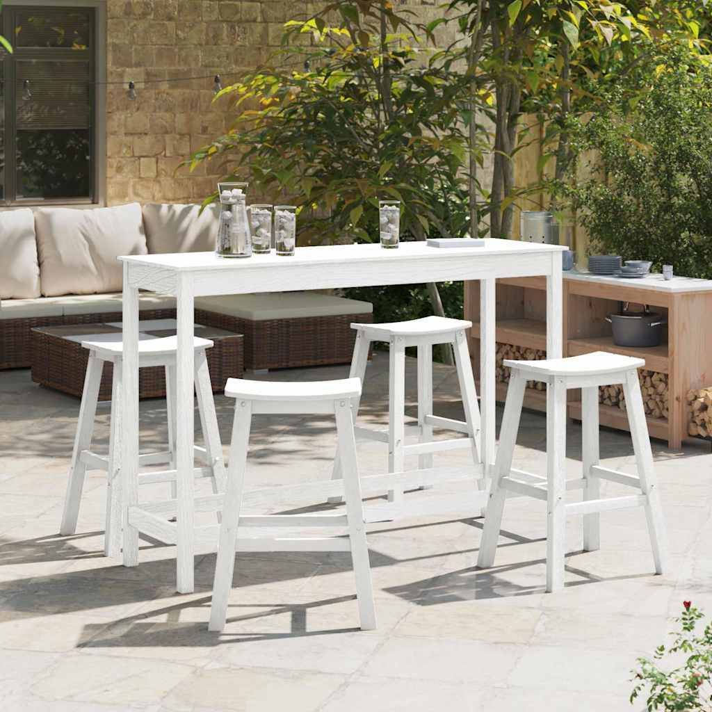 4pcs Salon De Jardin - Ensemble de bar de jardin Blanc HDPE g116 - Image 2