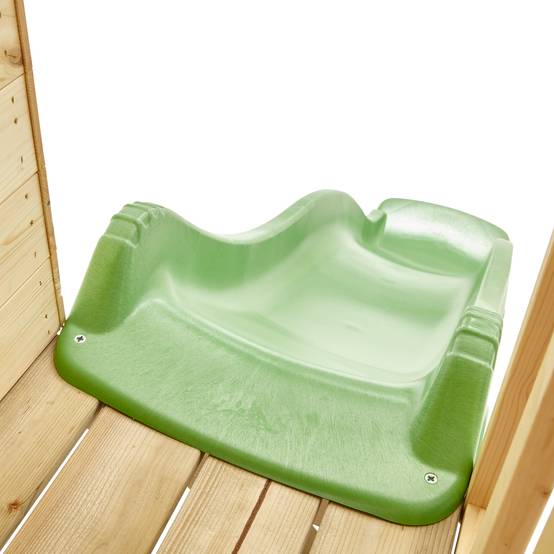 Maisonnette cabane sur pilotis en bois FSC® avec toboggan vert pomme COLLINE - Image 5