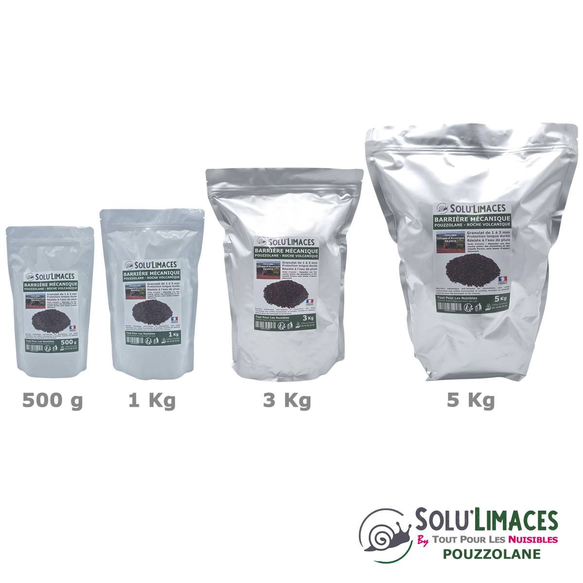 Tout pour les nuisibles - SOLU'LIMACES - POUZZOLANE 1 kg - Barrière Anti Limaces, Escargots et autres gasteropodes - Roche Volcanique 1 à 3 mm - Image 6