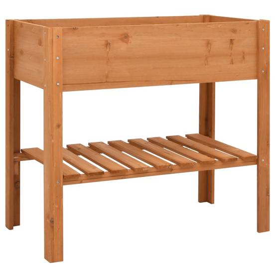 Support de Rangement pour Plantes en Bois de Sapin 2 Niveaux pour Balcon et Salon Brun – ComfortXL Outdoor Living - Image 1