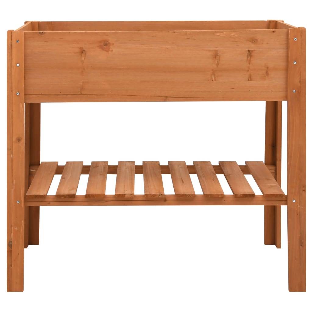 Support de Rangement pour Plantes en Bois de Sapin 2 Niveaux pour Balcon et Salon Brun – ComfortXL Outdoor Living - Image 2