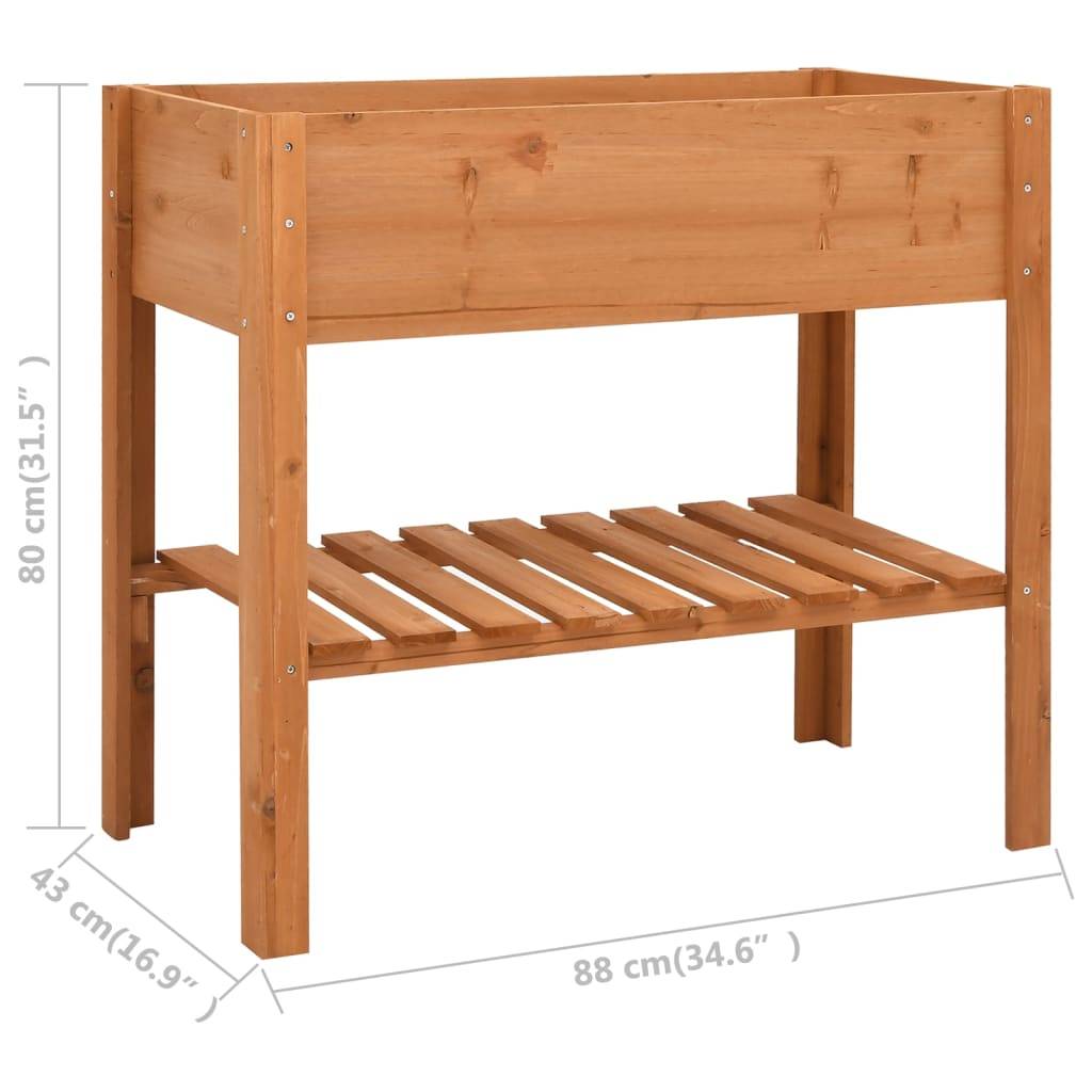 Support de Rangement pour Plantes en Bois de Sapin 2 Niveaux pour Balcon et Salon Brun – ComfortXL Outdoor Living - Image 5
