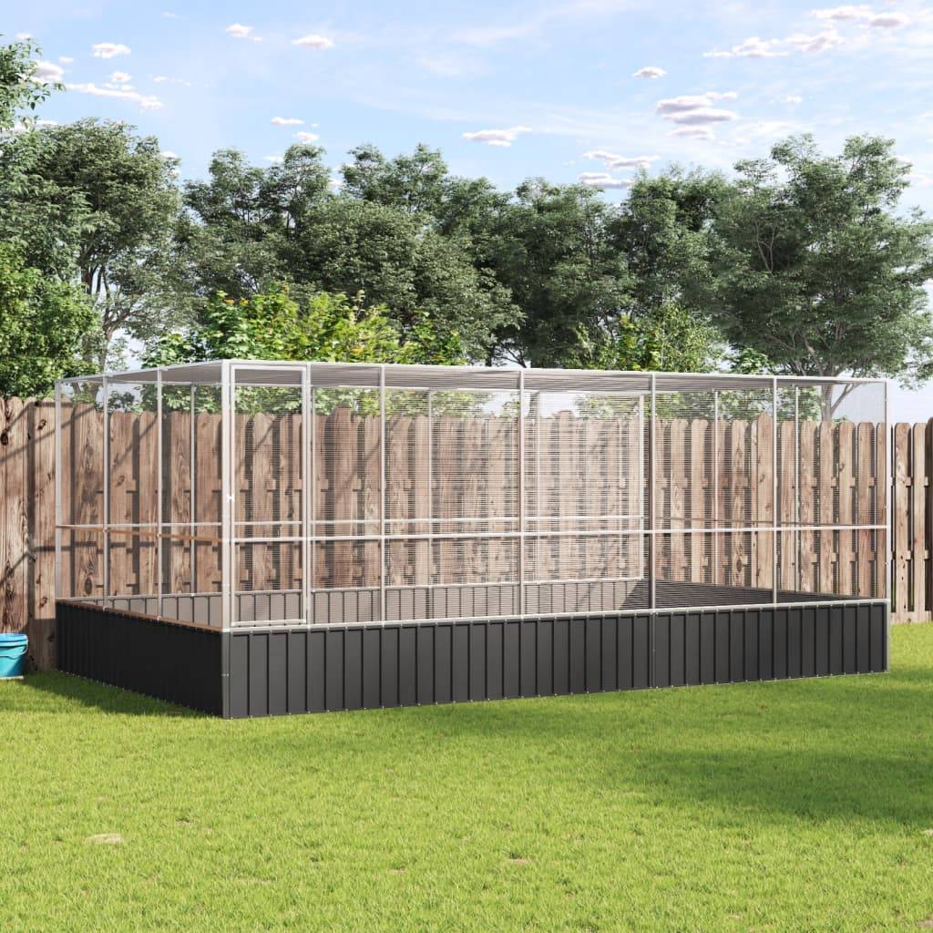 Volière Jardin Acier Galvanisé Grand Format 518x307cm Argent - ComfortXL Outdoor Living - Image 1