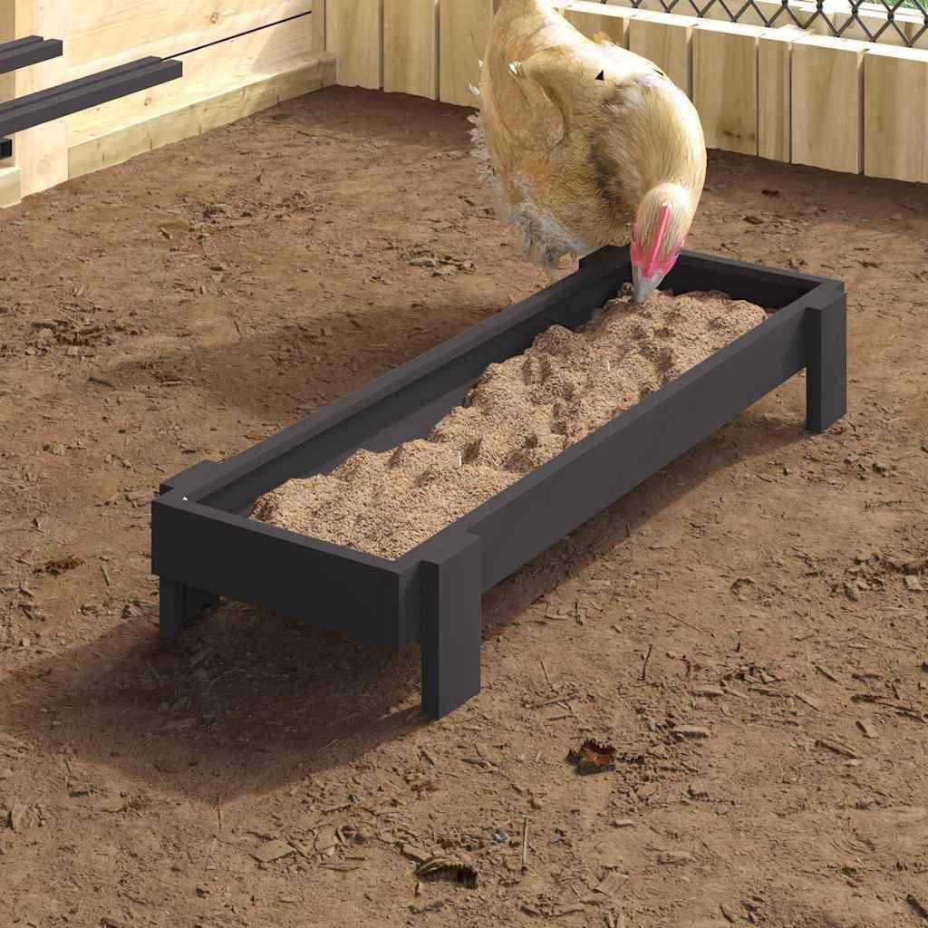 Petit Bac Nourrissage Poule Acier Solide 5kg Noir - ComfortXL Outdoor Living