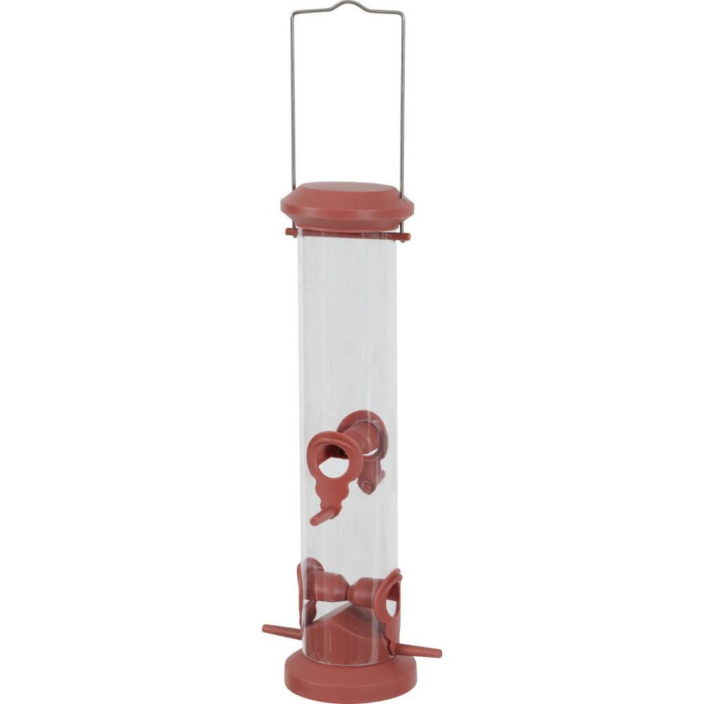 Zolux - Mangeoire silo à graines, rouge terra, hauteur 44 cm pour oiseaux - Image 3