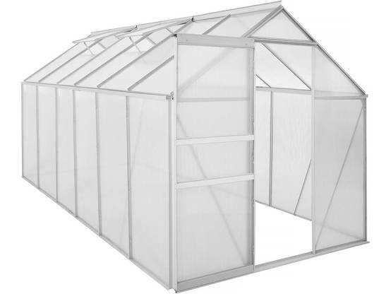 Serre Jardin Polycarbonate 370 X 190 X 195 Cm "basilic" - 7,03 M² - Gris -habitat Et Jardin - Image 1