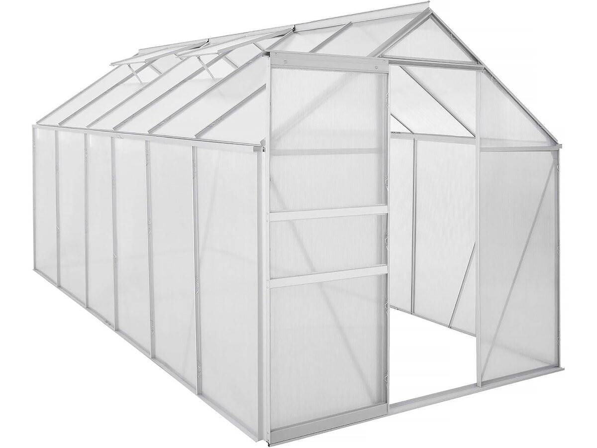 Serre Jardin Polycarbonate 370 X 190 X 195 Cm "basilic" - 7,03 M² - Gris -habitat Et Jardin - Image 1