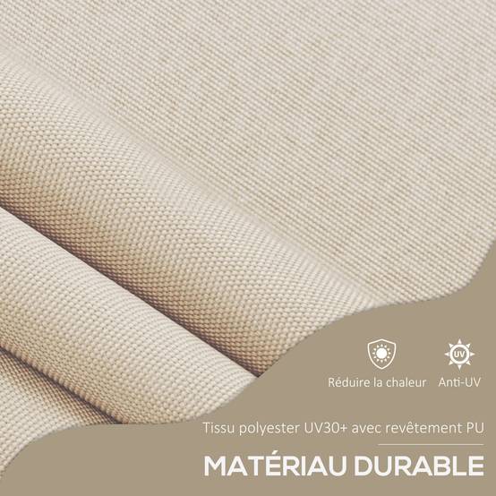 Store banne autoportant manuel rétractable 1,5L x 1,2l x 2,1-3H m inclinaison réglable métal alu polyester sable - Image 8