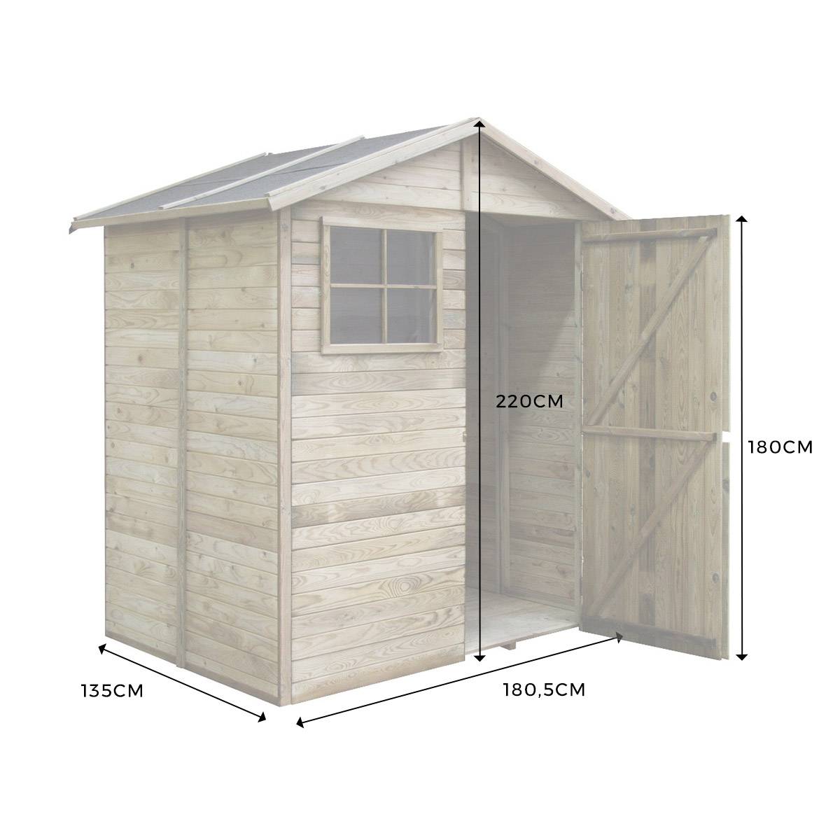 Abri de jardin en bois Léa 2,32 m² - Cémonjardin - Image 6