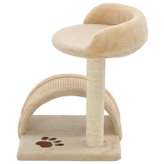 Arbre à chat sisal et peluche beige et marron 30 x 30 x 40 cm, Poids:2.05kg - PANGIVO - Image 3