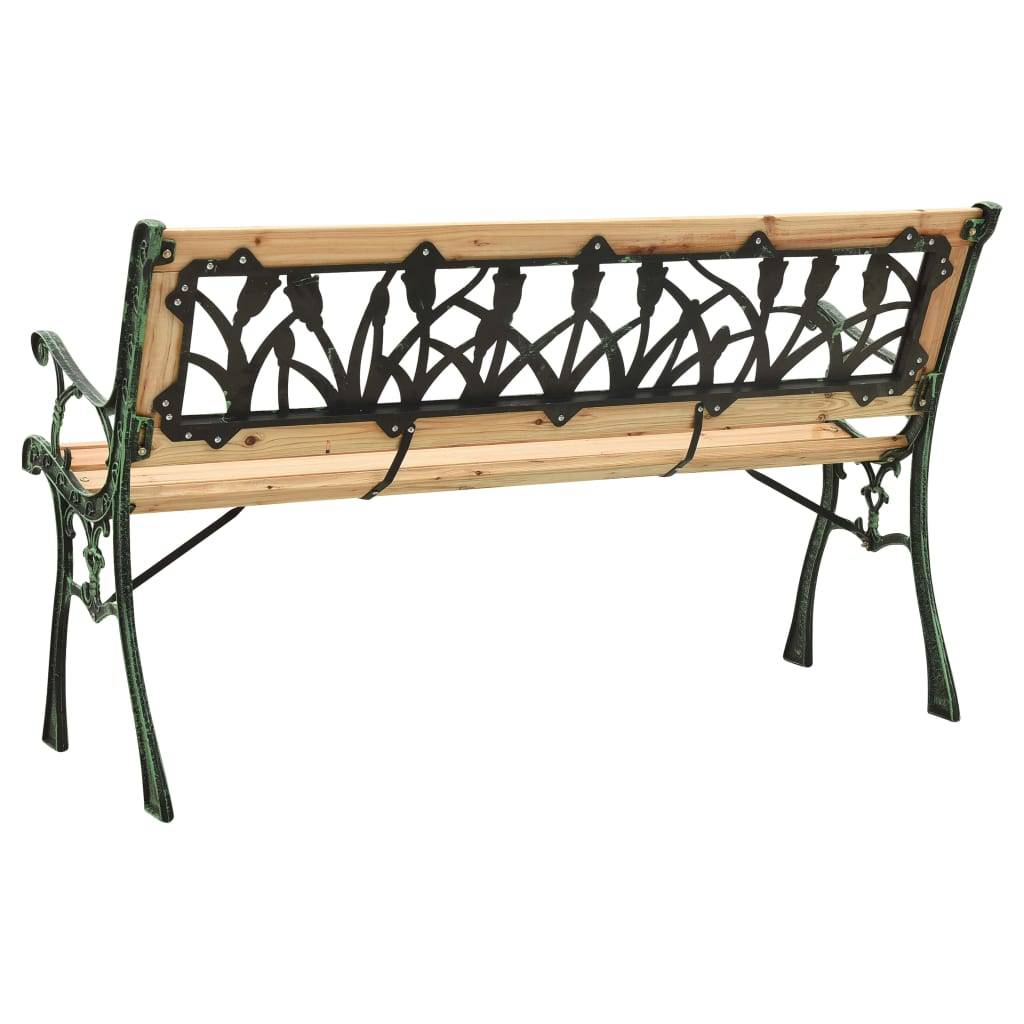 Maison Chic - Banc de jardin - Banc d'extérieur - Banquette 122 cm fonte et bois de sapin massif-JU13918 - Image 4