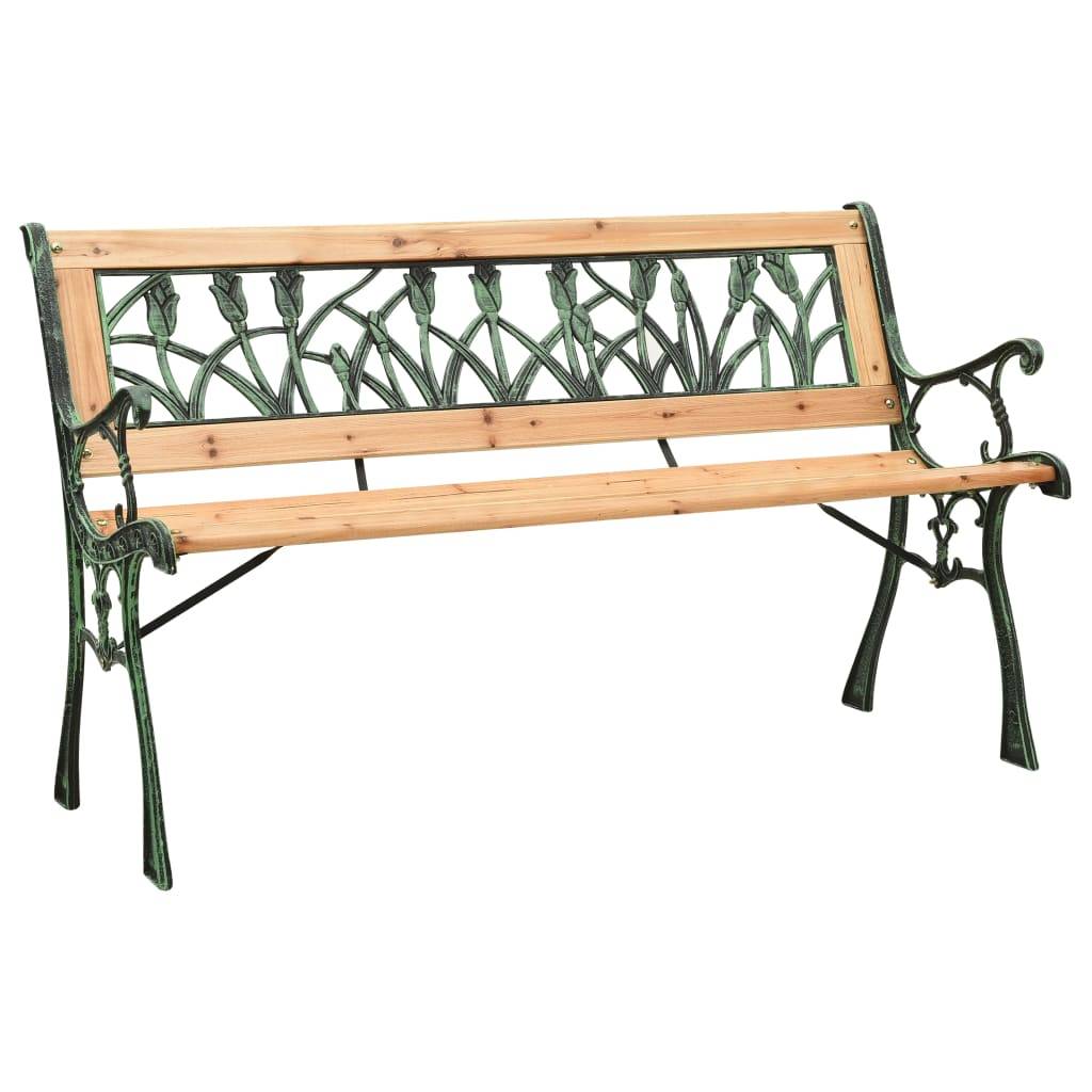 Maison Chic - Banc de jardin - Banc d'extérieur - Banquette 122 cm fonte et bois de sapin massif-JU13918 - Image 2