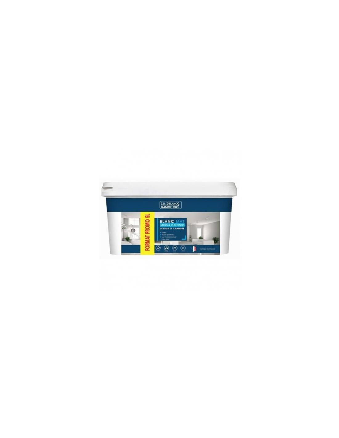 Peinture Blanche Mat 5 Litres - Les 3 Blancs - Image 2