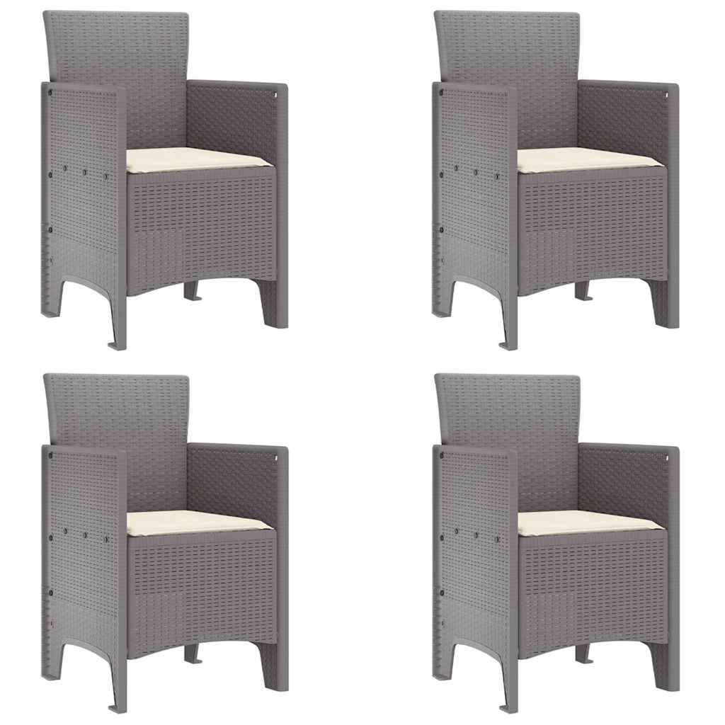 Maison Chic - Lot De 4 Chaises De Jardin - Fauteuils De Jardin Gris clair 53 x 49 x 85 cm PP - Image 1