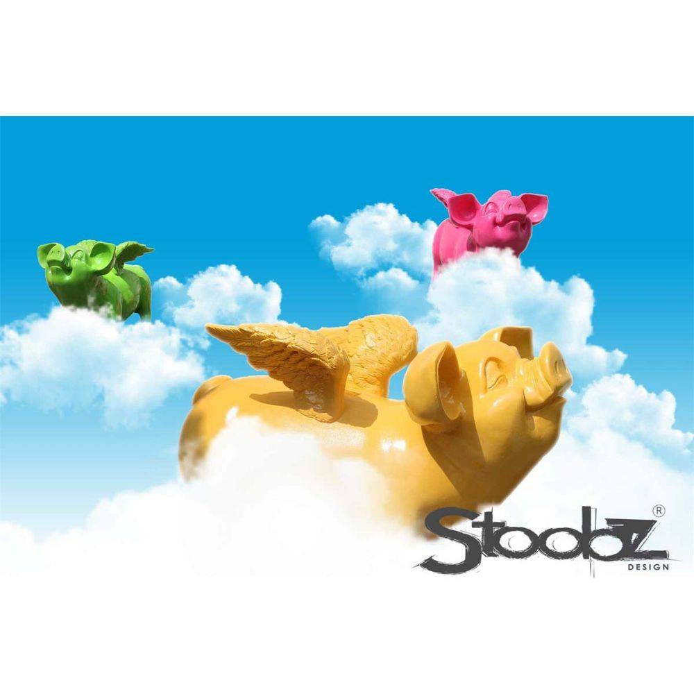 Stoobz - Tirelire cochon avec ailes en résine 14 x 25 x 15 cm - Image 2