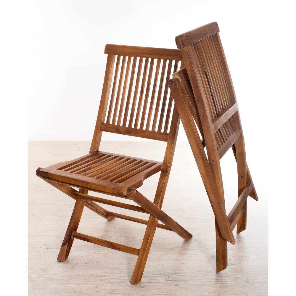 MAEVA - Ensemble de jardin bois teck huilé table 120*180 cm 6 chaises - Image 7