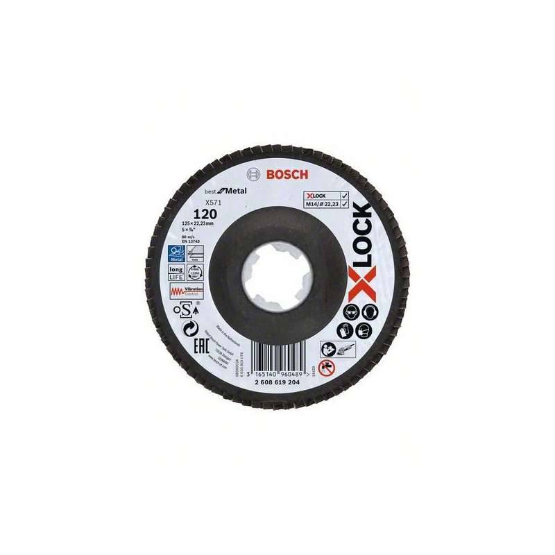 Bosch - Plateau à lamelles X571 X-Lock bombé fibre diamètre 125mm G80 - BOSCH - 2608619203 - Image 5