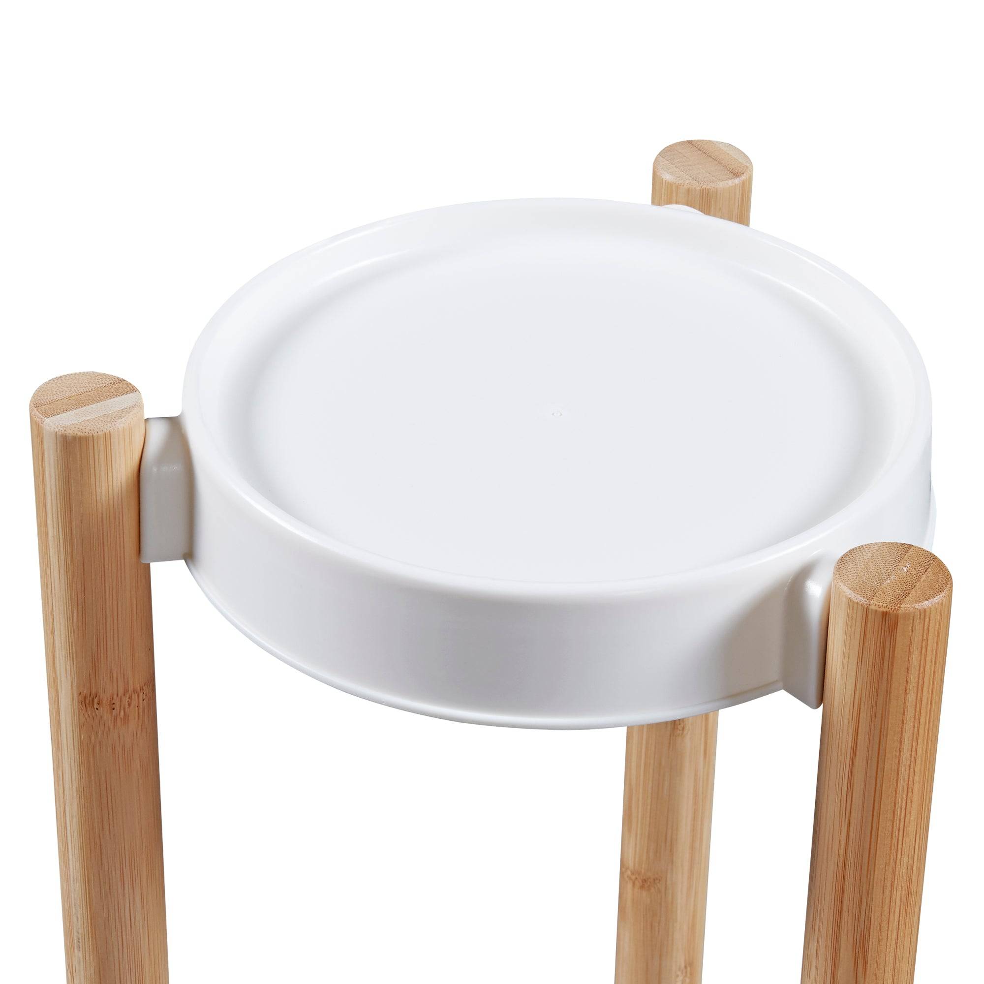 Étagère à plantes sastamala à 3 niveaux bambou 80 x 31 x 31 cm naturel blanc - Image 3