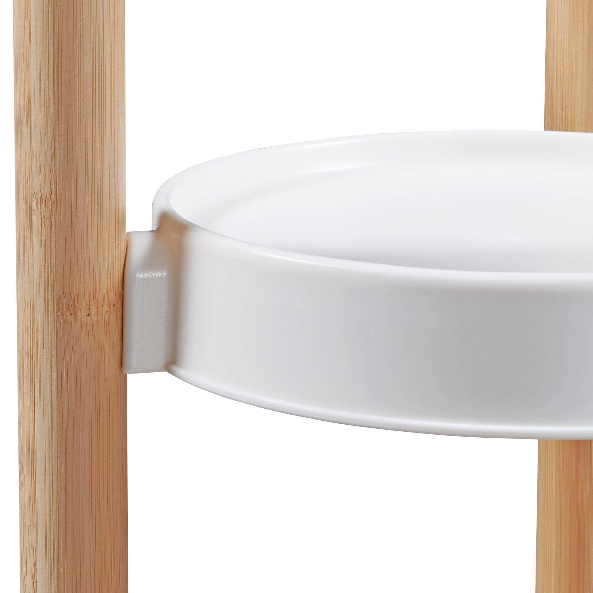 Étagère à plantes sastamala à 3 niveaux bambou 80 x 31 x 31 cm naturel blanc - Image 5