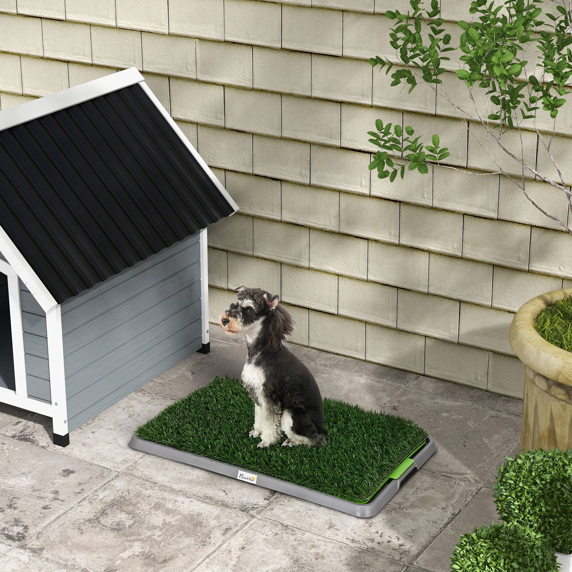 Sans Marque - Toilette pour chien litière avec tapis en gazon artificiel bac pour l'apprentissage de la propreté, 67 x 41 cm - Image 3