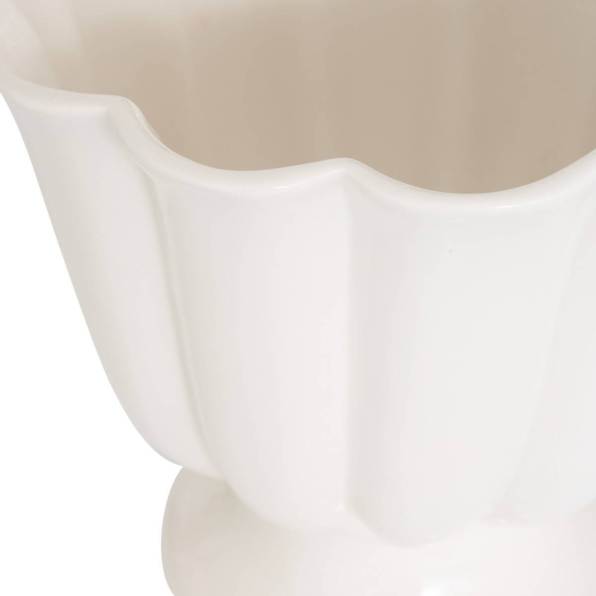 Atmosphera - Cache-pot Fleur de rose H24cm blanc - Atmosphera Créateur d'intérieur - Image 3