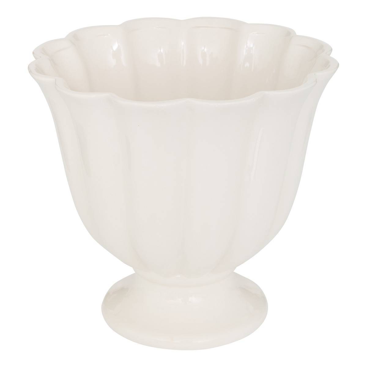 Atmosphera - Cache-pot Fleur de rose H24cm blanc - Atmosphera Créateur d'intérieur - Image 2
