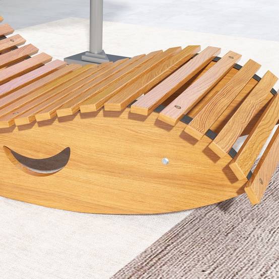 Chaise à bascule bois massif jardin extérieur dossier ergonomique 130cm bois - ComfortXL Outdoor Living - Image 10