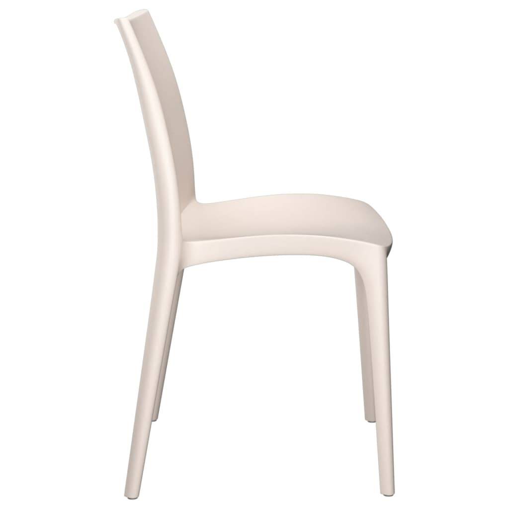 Lot de 2 Chaises de jardin - Chaises d'extérieur - Fauteuils de jardin crème 50x46x80 cm polypropylène - Image 5