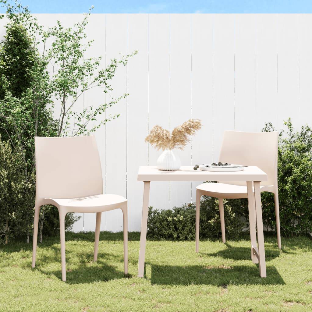Lot de 2 Chaises de jardin - Chaises d'extérieur - Fauteuils de jardin crème 50x46x80 cm polypropylène - Image 2