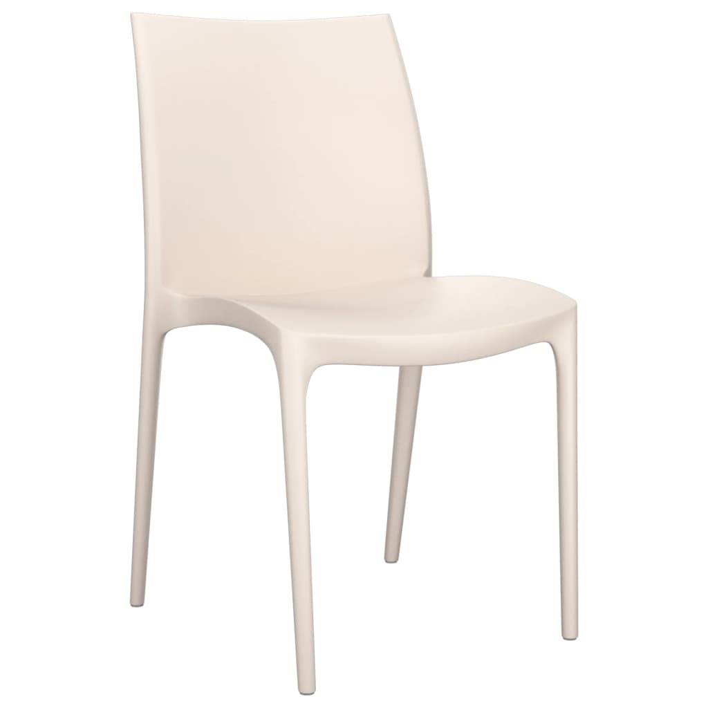Lot de 2 Chaises de jardin - Chaises d'extérieur - Fauteuils de jardin crème 50x46x80 cm polypropylène - Image 3