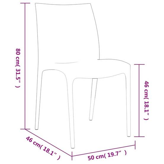 Lot de 2 Chaises de jardin - Chaises d'extérieur - Fauteuils de jardin crème 50x46x80 cm polypropylène - Image 8