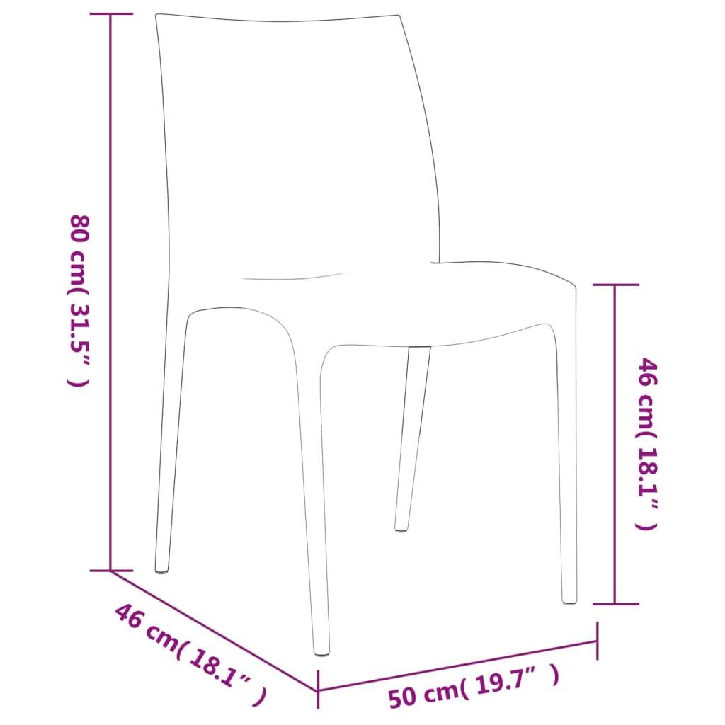 Lot de 2 Chaises de jardin - Chaises d'extérieur - Fauteuils de jardin crème 50x46x80 cm polypropylène - Image 8