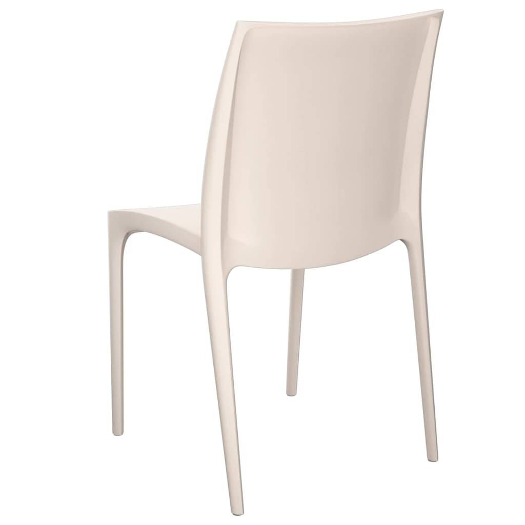Lot de 2 Chaises de jardin - Chaises d'extérieur - Fauteuils de jardin crème 50x46x80 cm polypropylène - Image 6