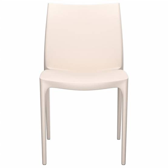 Lot de 2 Chaises de jardin - Chaises d'extérieur - Fauteuils de jardin crème 50x46x80 cm polypropylène - Image 4