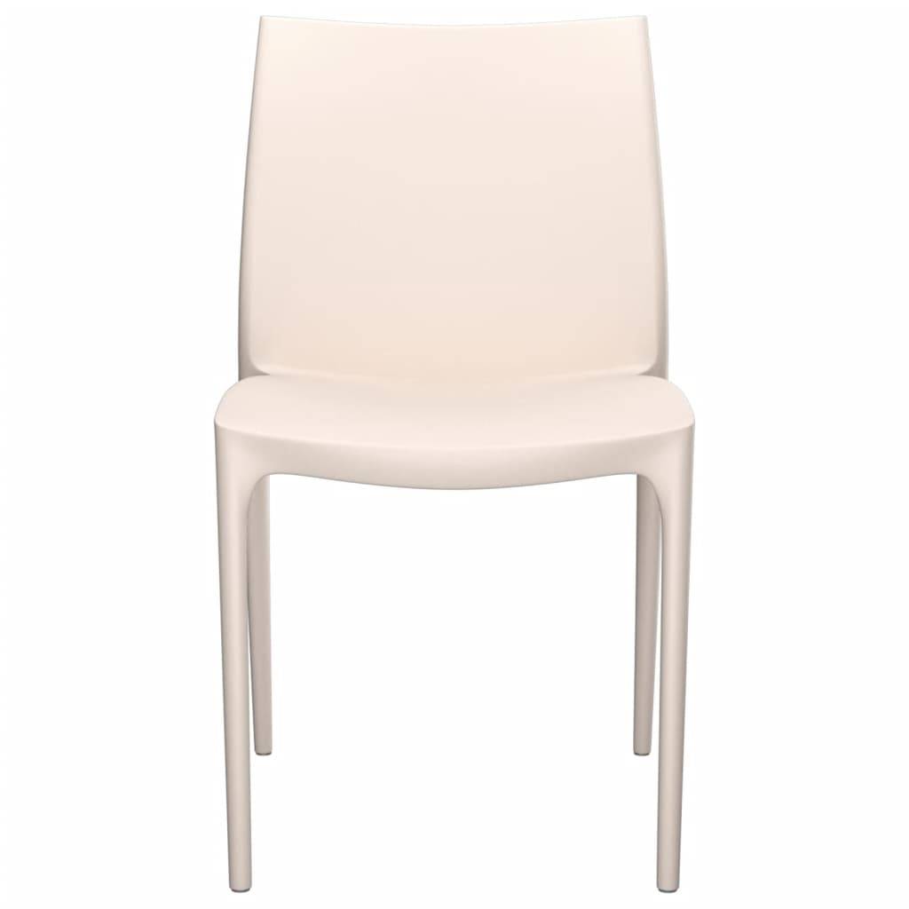 Lot de 2 Chaises de jardin - Chaises d'extérieur - Fauteuils de jardin crème 50x46x80 cm polypropylène - Image 4