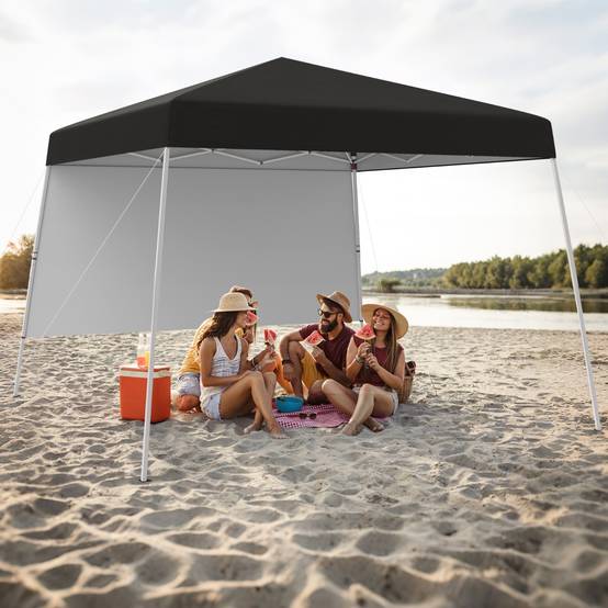Tonnelle de Jardin 3x3M Tente Réception Pliant avec Sac à Dos Portable Protection Solaire Noir - Image 2