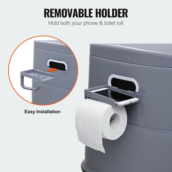 VEVOR Toilette portable camping 5 L, avec porte-papier. Sans odeur, pour camping-car. - Image 3
