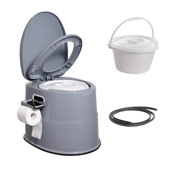 VEVOR Toilette portable camping 5 L, avec porte-papier. Sans odeur, pour camping-car. - Image 1