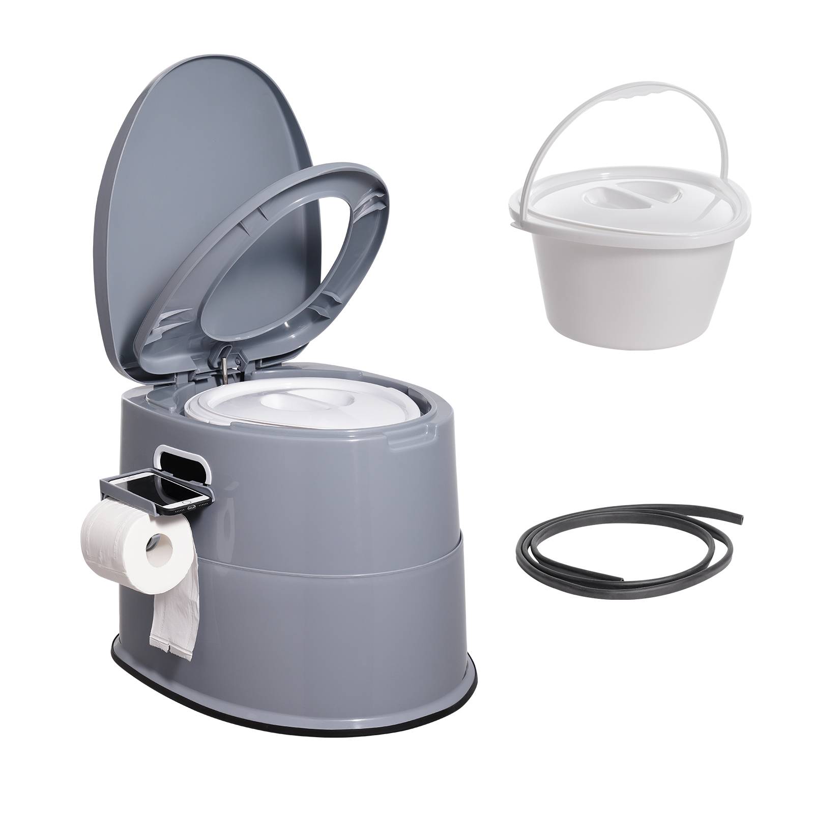 VEVOR Toilette portable camping 5 L, avec porte-papier. Sans odeur, pour camping-car. - Image 1