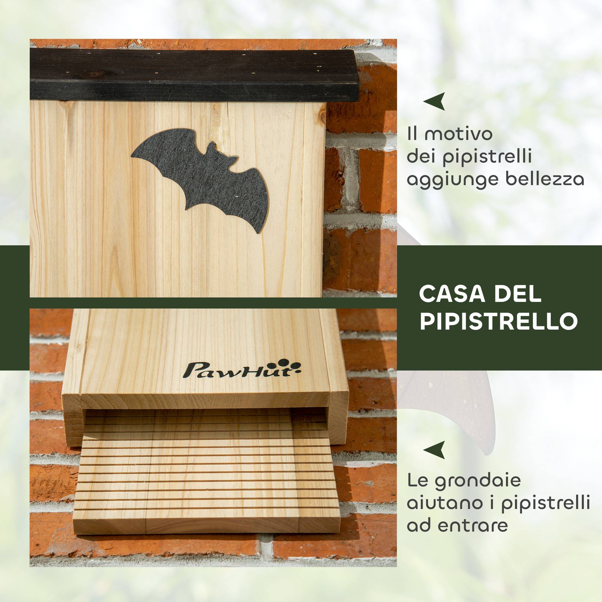 ComfortXL - Lot de 3 grands nichoirs chauve-souris bois sapin extérieur résistant intempéries 25x37cm - ComfortXL Outdoor Living - Image 9