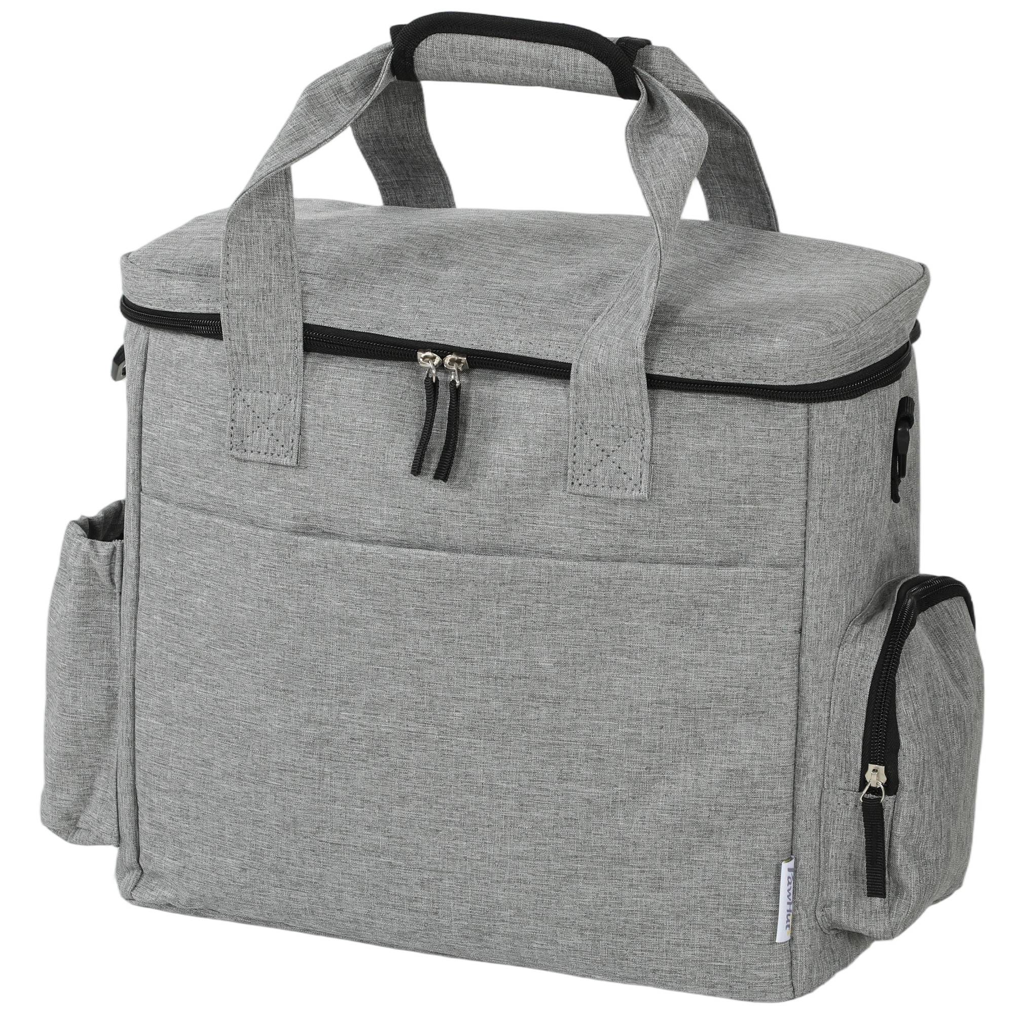 Sans Marque - Cage transport chien plusieurs compartiments 2 gamelles pliable bol silicone 38x17x35 cm gris clair - Image 2
